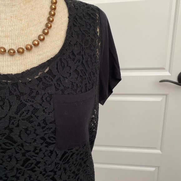 Nordstrom Top Black Lace Front - Picture 9 of 9